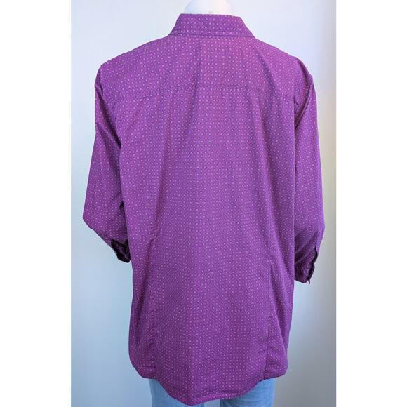 Eddie Bauer Womens Button Down Shirt XXL Purple Geometric 3/4 Sleeve
Preppy - Picture 7 of 11